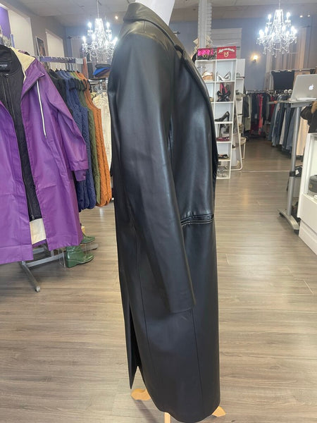 Zara Faux Leather Coat Size Large NWT