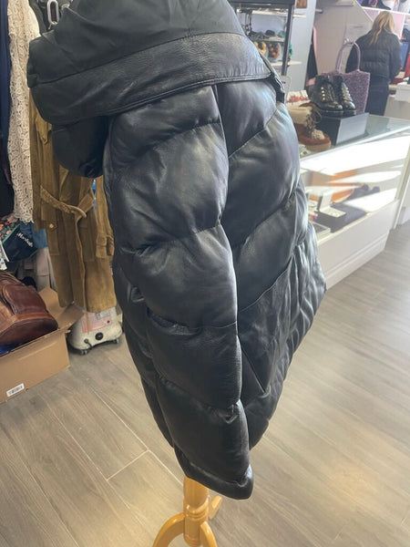 Smythe Quilted Leather Swing Coat Size XS