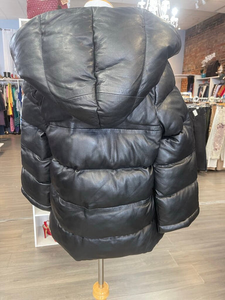 Smythe Quilted Leather Swing Coat Size XS