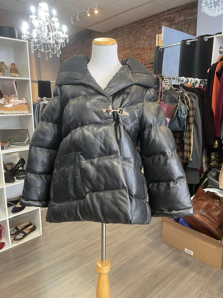 Smythe Quilted Leather Swing Coat Size XS