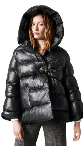 Smythe Quilted Leather Swing Coat Size XS