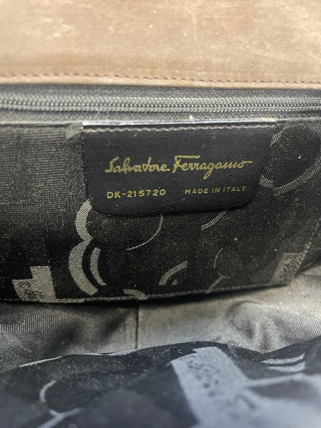 Salvatore Ferragamo suede logo flap crossbody bag