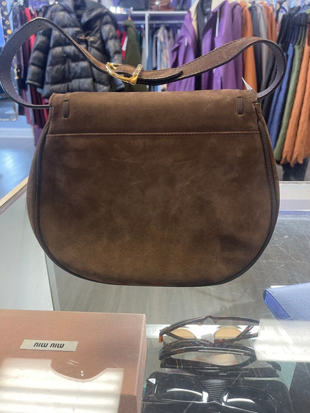 Salvatore Ferragamo suede logo flap crossbody bag