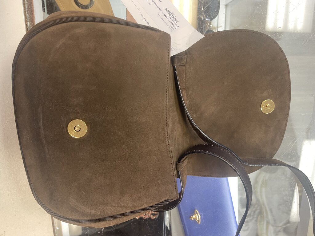 Salvatore Ferragamo suede logo flap crossbody bag