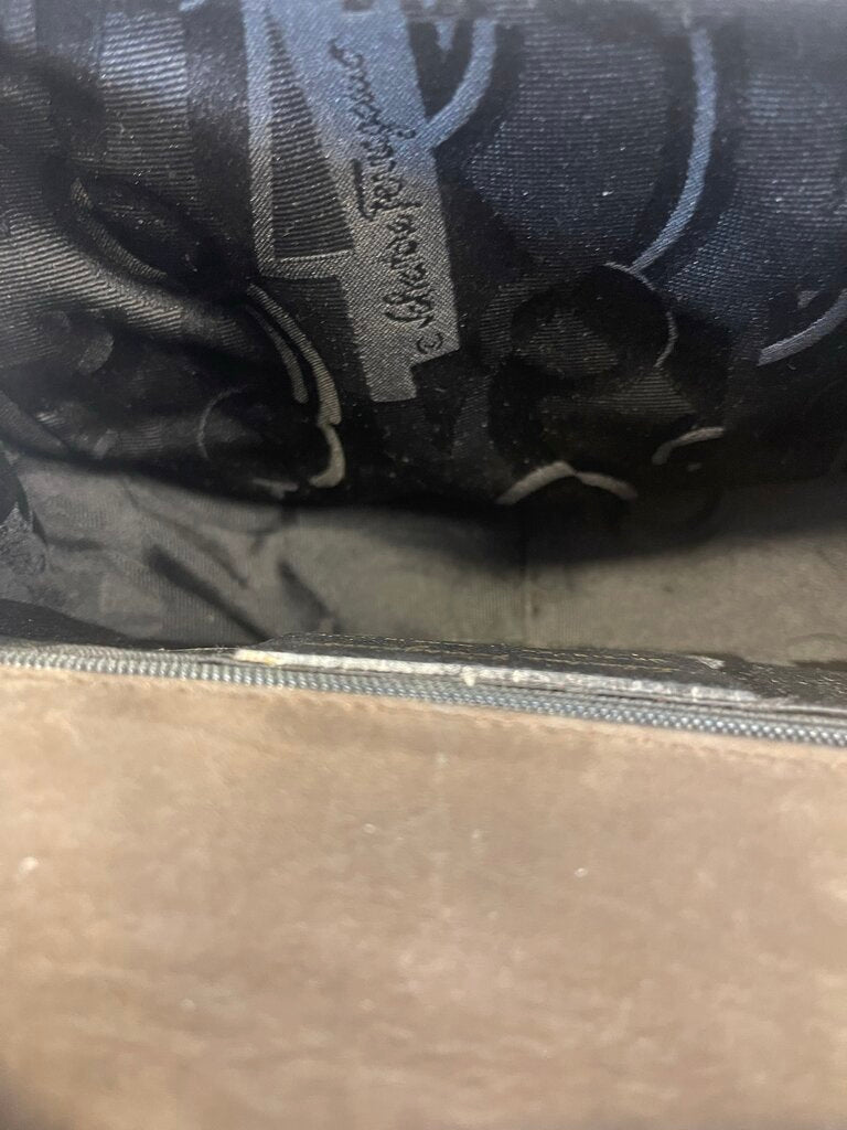 Salvatore Ferragamo suede logo flap crossbody bag