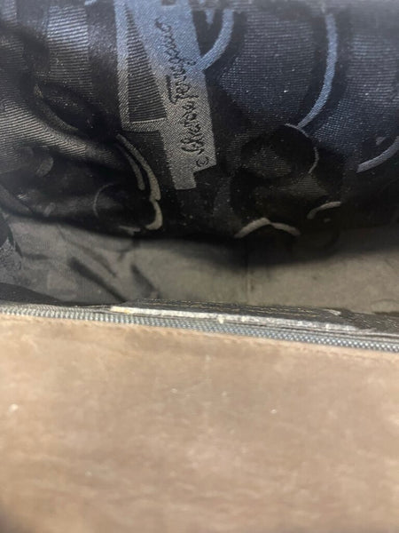 Salvatore Ferragamo suede logo flap crossbody bag