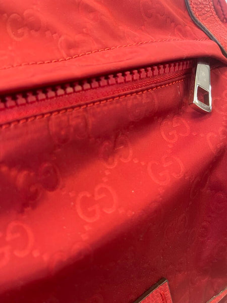 Gucci monogram dollar calfskin medium backpack vibrant red