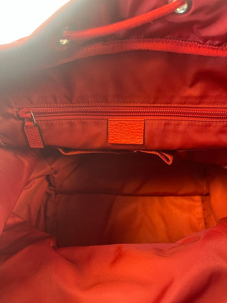 Gucci monogram dollar calfskin medium backpack vibrant red