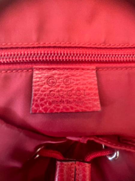 Gucci monogram dollar calfskin medium backpack vibrant red