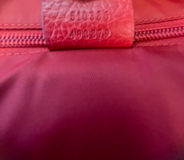 Gucci monogram dollar calfskin medium backpack vibrant red