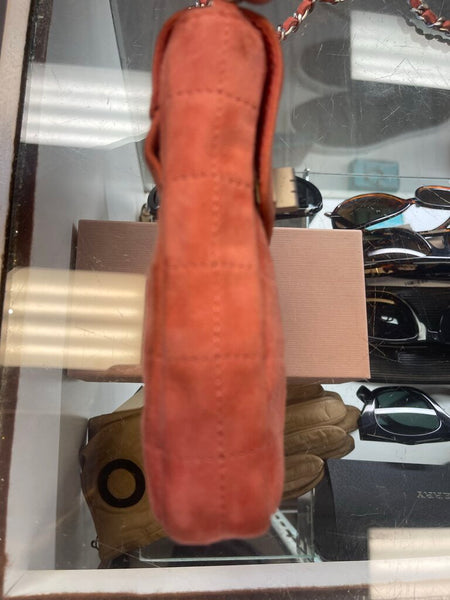 Chanel quilted suede mini phone holder