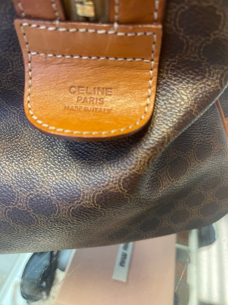 Celine Macadam Coated Canvas Boston Bag 16"