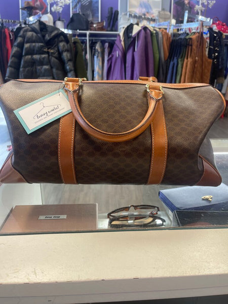 Celine Macadam Coated Canvas Boston Bag 16"