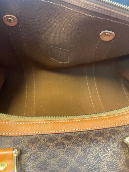 Celine Macadam Coated Canvas Boston Bag 16"