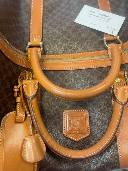 Celine Macadam Coated Canvas Boston Bag 16"