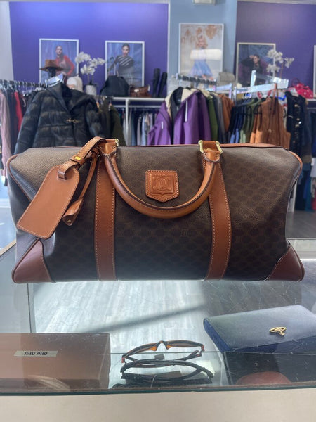 Celine Macadam Coated Canvas Boston Bag 16"