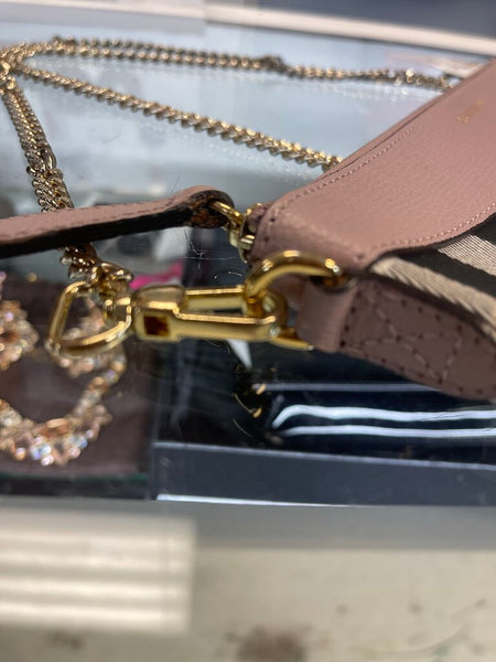 Burberry Houe Check Derby Peyton Crossbody Bag With Chain Strap