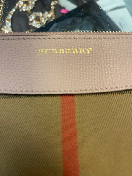 Burberry Houe Check Derby Peyton Crossbody Bag With Chain Strap