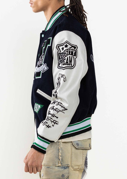 ALL FIELD THE BEST NEVER REST  VARSITY JACKET: L / NAVY