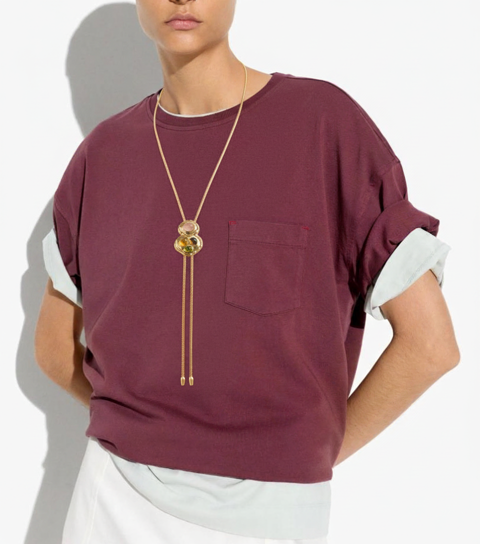Até Lariat Bolo Pull Through Sliding  Necklace