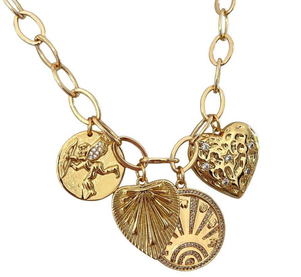 Heart Charm Necklace- The Charm Collection: 4 Charm