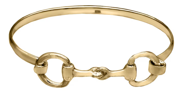 Snaffle Cuff Bangle Bracelet- Brass: Silver