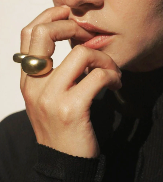 Max Dome Ring- Stainless Steel Waterproof 14K: Yellow Gold / 8