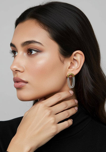 Verona- the Mixed Media Mixed Metal Tassel Hoop Earring