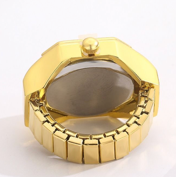 Pascal Watch Ring- Quartz Stretch Ring- Gift Box : Yellow Gold