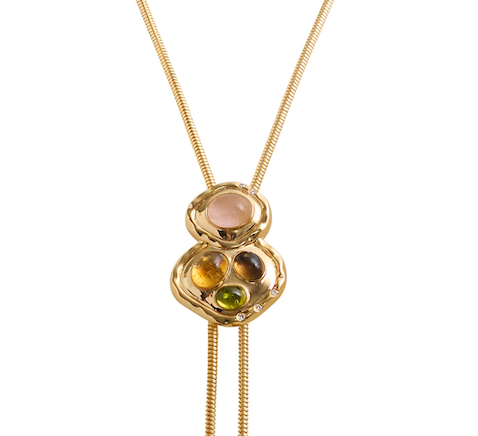 Até Lariat Bolo Pull Through Sliding  Necklace