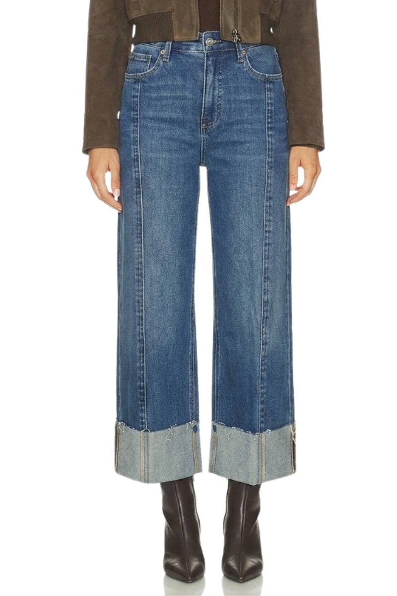 Inseam Transform High Rise Tummy Control A-Wide Jeans – Dark Wash