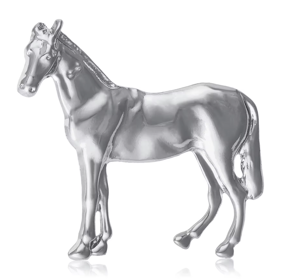 Pony Brooch Horse Pin - Horse Pin 14K Gold and Silver: Yellow Gold