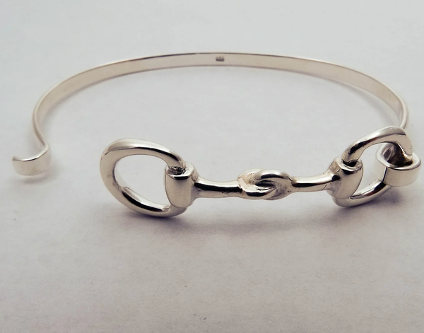 Snaffle Cuff Bangle Bracelet- Brass: Silver