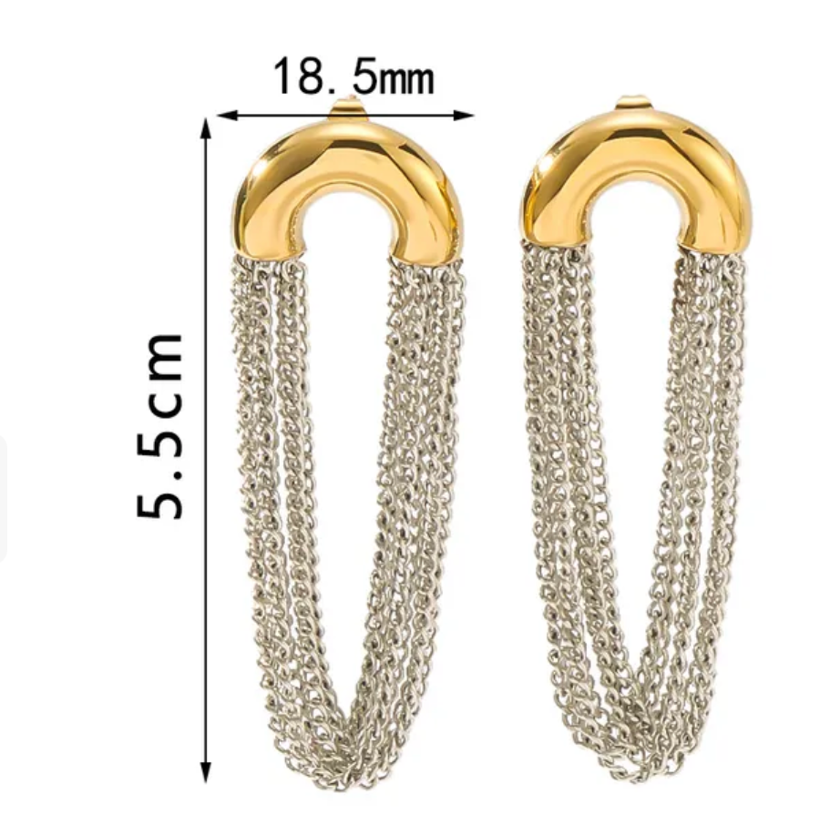 Verona- the Mixed Media Mixed Metal Tassel Hoop Earring