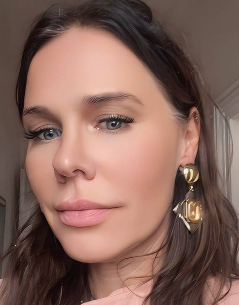 Chandelier Mirror Earring - Geo mixed Metal Steel Earrings