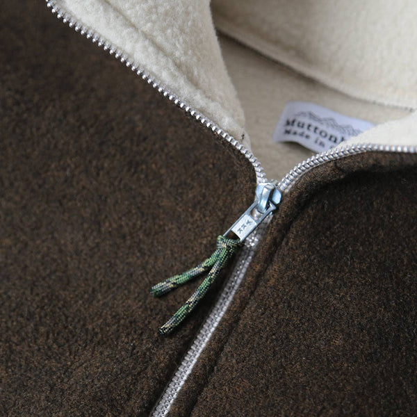 Alpine 1/4 Zip - Heavyweight Bonded Sherpa - Heather Moss: Large