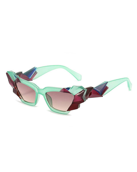 Women Geometric Irregular Cat Eye Fashion Sunglasses: No Packaging