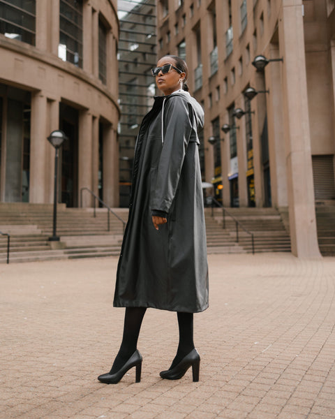 Mernini Black Beauty full-length raincoat