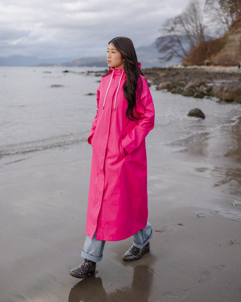 Mernini Fuchsia Pink full-length raincoat