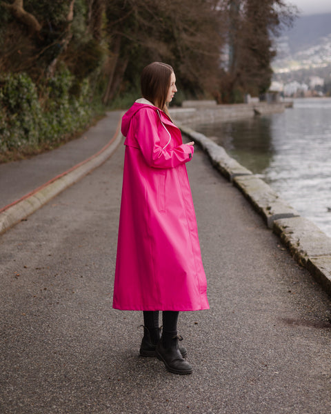 Mernini Fuchsia Pink full-length raincoat
