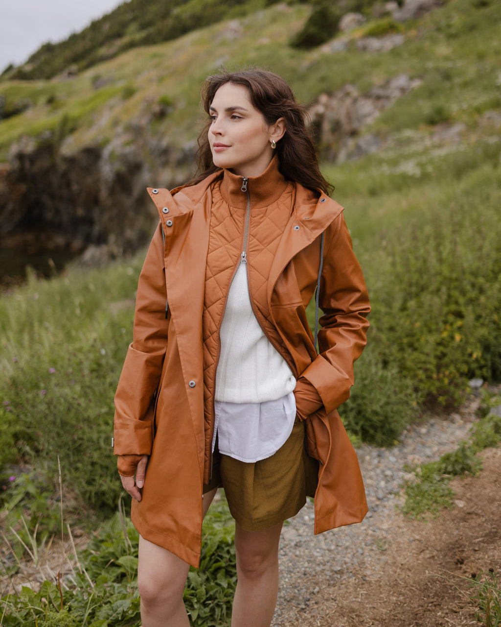 Mernini Three Quarter raincoat Caramel
