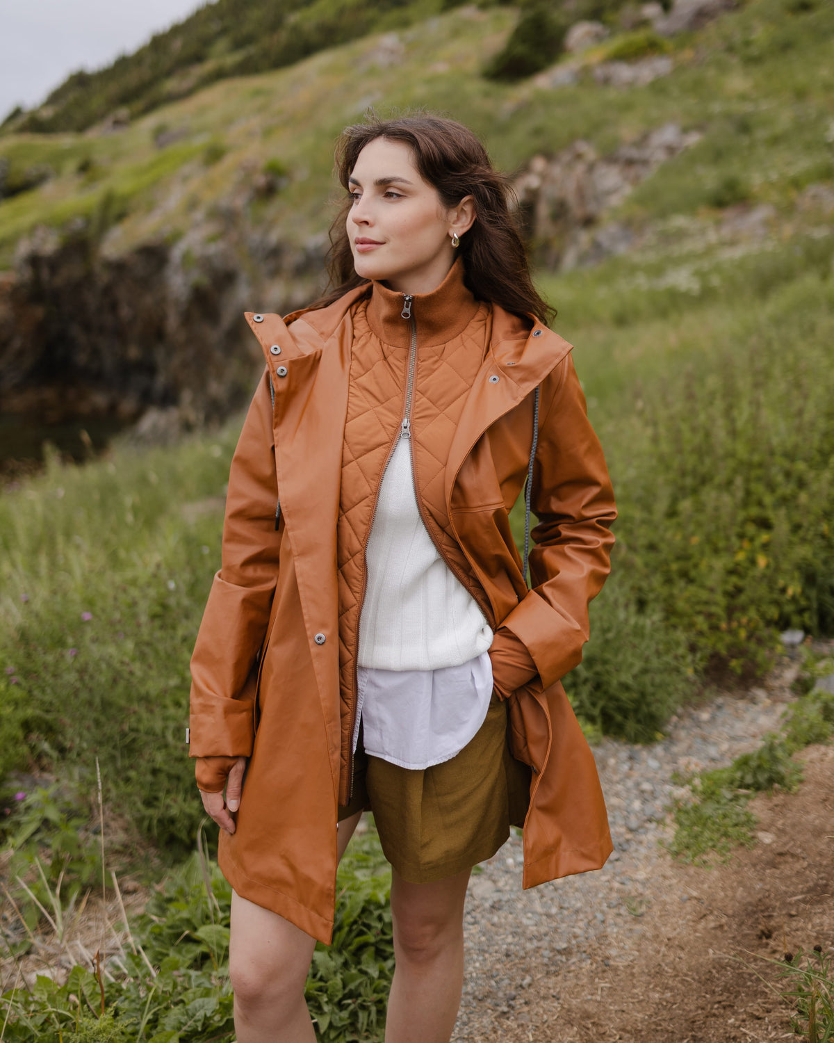 Mernini Three Quarter raincoat Caramel