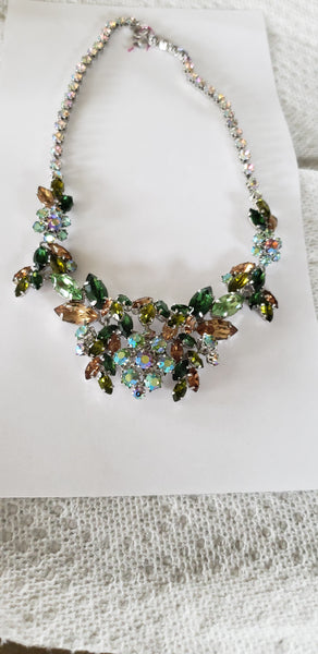 Vintage Austrian Crystal Signed Necklace