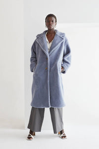 CJ8830 - Nikita Fluffy Teddy Coat: ICE BLUE