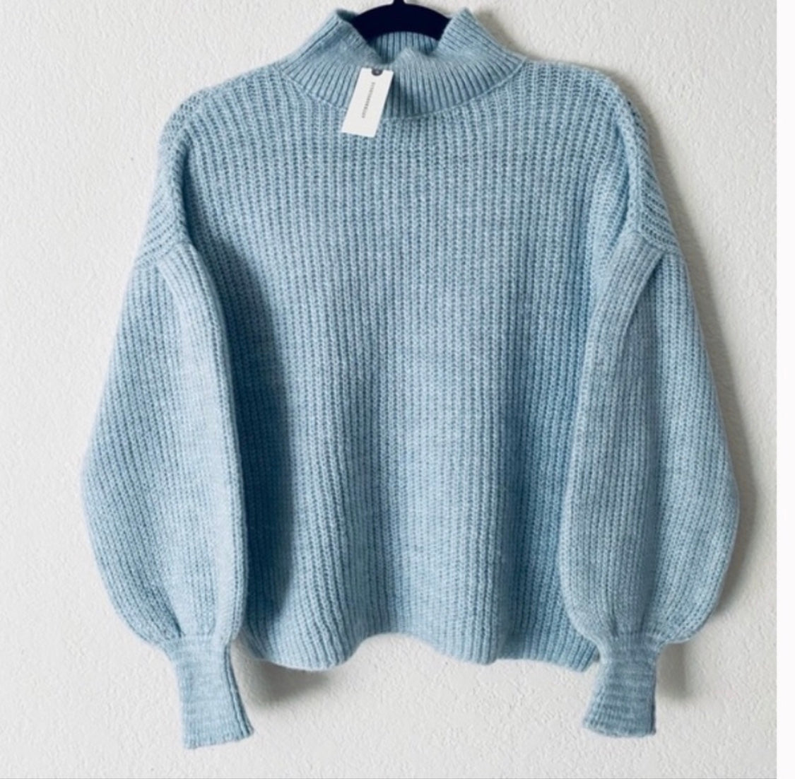 Anthropologie NWT light blue puff sleeved  Sweater