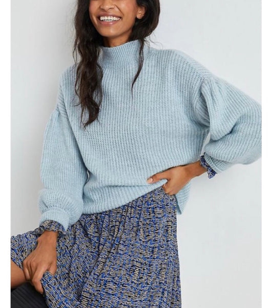 Anthropologie NWT light blue puff sleeved  Sweater