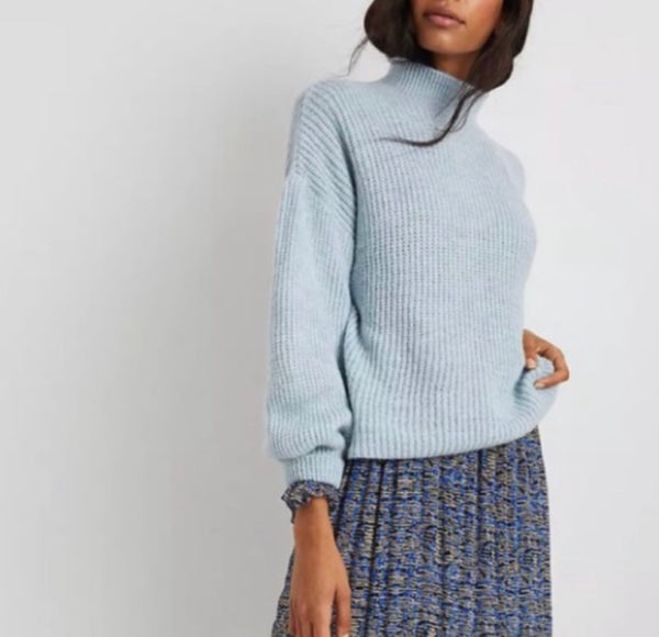 Anthropologie NWT light blue puff sleeved  Sweater
