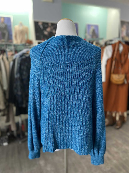 *Free People Blue Off the Shoulder Sweater