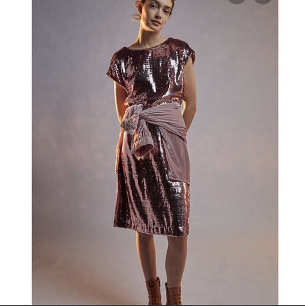 *Antro new Sequin Midi open back Dress