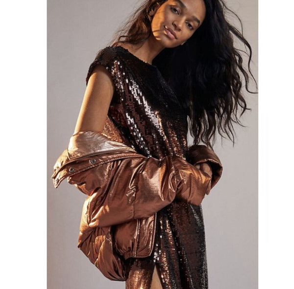 *Antro new Sequin Midi open back Dress